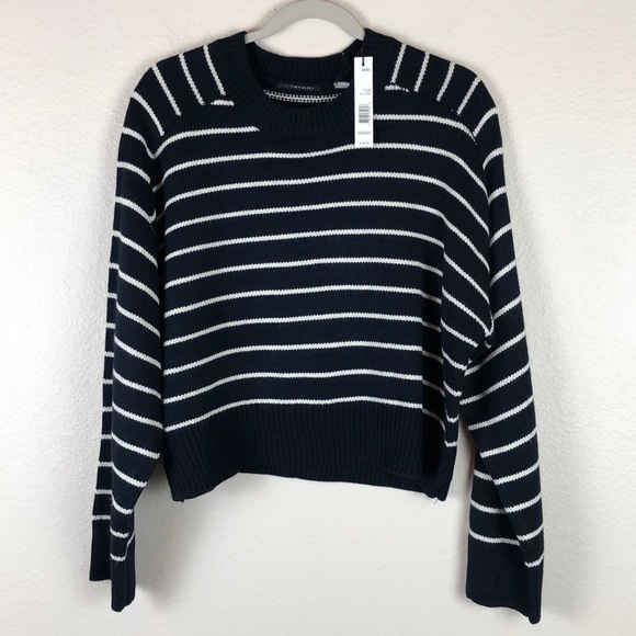 T Tahari Sweaters - T Tahari NWT Saddle Striped Crew Neck Sweater Sz M